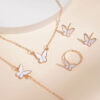 5PCS Fashion Butterfly Pendants Necklace Earrings Ring Bracelet Sets For Women Jewelry Set Bridal Wedding Jewelry Gift - Image 6