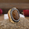 Women Rhinestone Natural Turquoise Ring Jewelry - Image 6