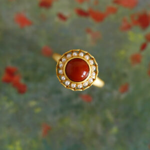 Sterling Silver Gold Plated South Red Ke Rotatable Ring Female