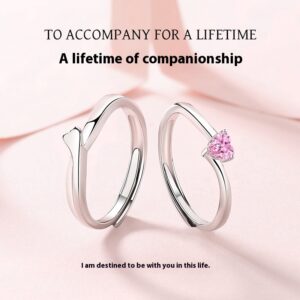 S925 Sterling Silver Romantic Love Couple Couple Rings